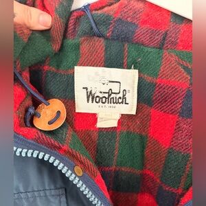 Woolrich Red and Green Plaid Puffer Jacket